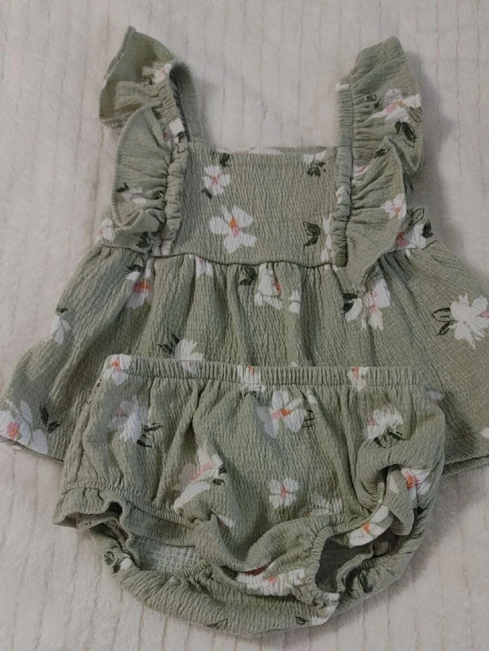Bundle Of 4 Sets And 1 Dress Baby Girls Strawberry Print Romper - Pink and Green